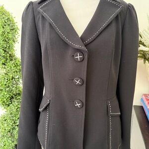 INC International Concepts Black Blazer and Pants (Suit) with Contrast Stitching